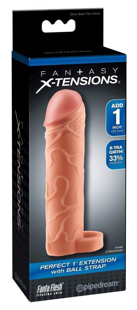 Przedłużka na penisa z pierścieniem TPE Fantasy X Tensions 17,7 cm