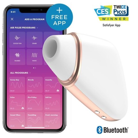 Stymulator łechtaczki Satisfyer Love Triangle biały z aplikacją