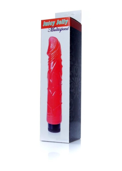 Wibrator żelowy realistyczny EasyLove czerwony 22 cm regulowany