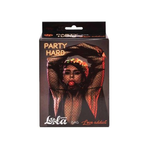 Knebel gumowy Party Hard Love Addict czerwony 4,5 cm