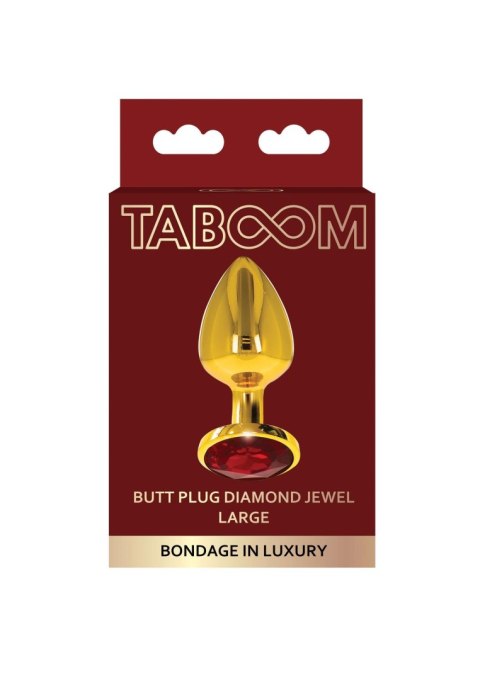 Korek analny Taboom złoty z diamentowym klejnotem 9.5 cm