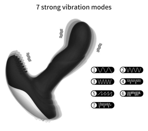 Masażer prostaty silikonowy z pilotem USB grzewczy 13.5 cm czarny