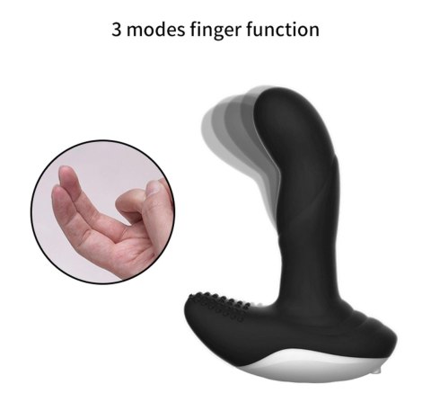 Masażer prostaty silikonowy z pilotem USB grzewczy 13.5 cm czarny