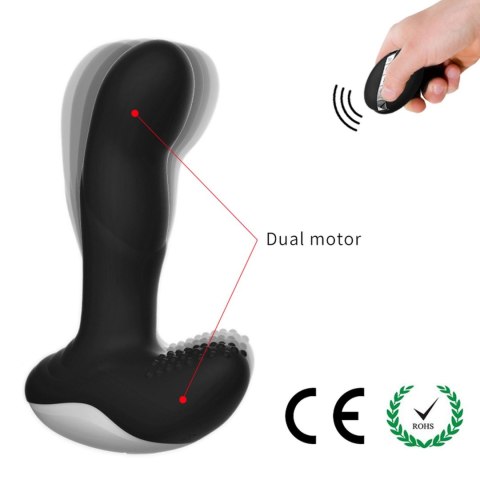 Masażer prostaty silikonowy z pilotem USB grzewczy 13.5 cm czarny