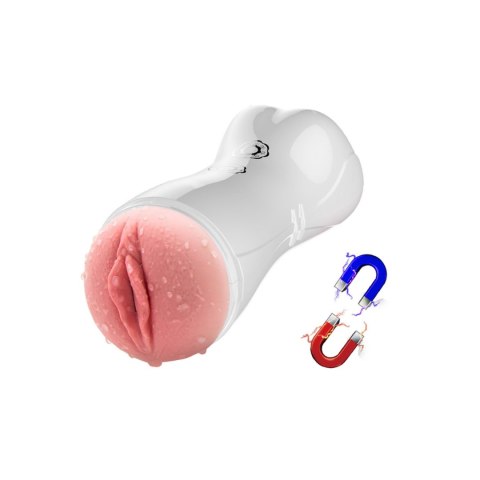 Pulsujący wibrujący masturbator B Series Fox biały USB