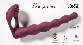 Strap on z wibracją Pure Passion Farnell czerwony 17 cm