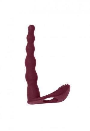 Strap on z wibracją Pure Passion Farnell czerwony 17 cm
