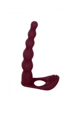 Strap on z wibracją Pure Passion Farnell czerwony 17 cm