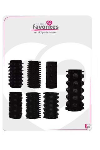 Zestaw 7 nakładek na penisa All Time Favorites Dream Toys czarny