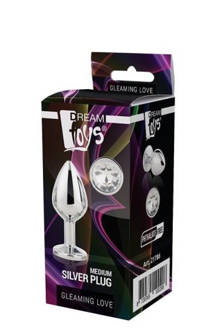Aluminiowy korek analny Gleaming Love srebrny medium