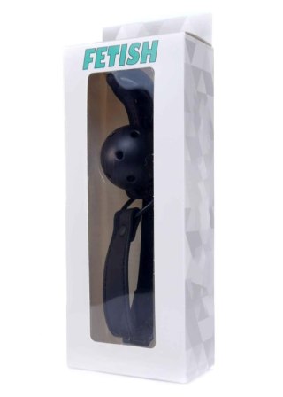 Knebel kulkowy z otworami powietrznymi Fetish B Series regulowany czarny