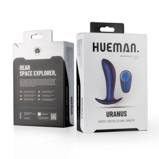Wibrator analny Hueman Uranus fioletowy z pilotem USB