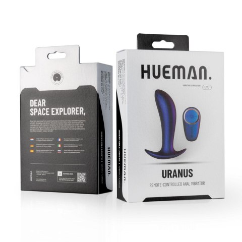 Wibrator analny Hueman Uranus fioletowy z pilotem USB