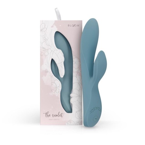 Wibrator króliczek Bloom Fiołek niebieski silikonowy USB 21 cm