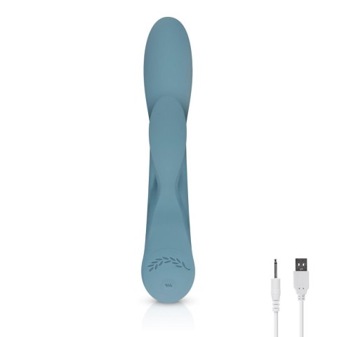 Wibrator króliczek Bloom Fiołek niebieski silikonowy USB 21 cm