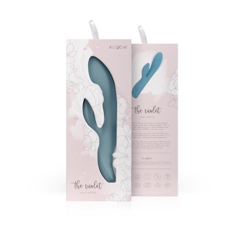 Wibrator króliczek Bloom Fiołek niebieski silikonowy USB 21 cm