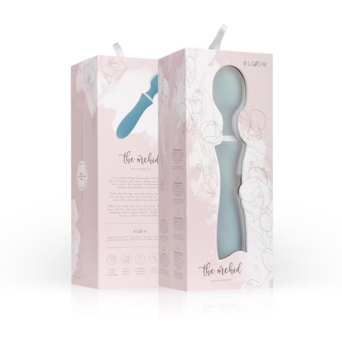 Wibrator różdżkowy Orchidea Bloom niebieski silikonowy USB 23 cm