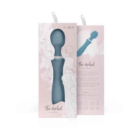 Wibrator różdżkowy Orchidea Bloom niebieski silikonowy USB 23 cm