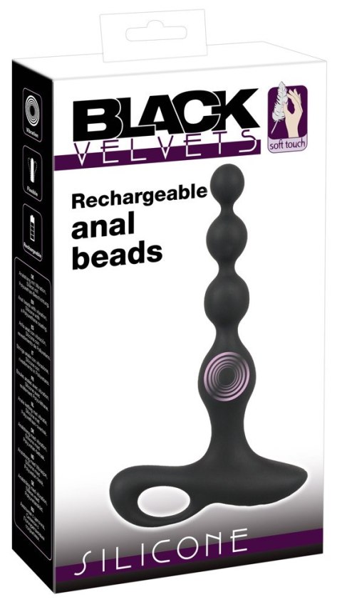 Wibrujące kule analne Black Velvets silikonowe 20 cm USB
