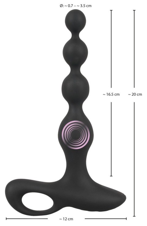 Wibrujące kule analne Black Velvets silikonowe 20 cm USB