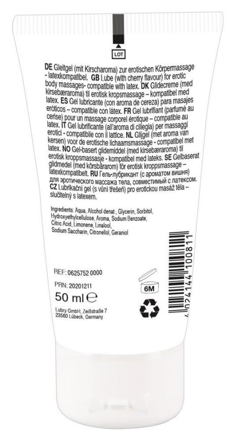 Żel do masażu erotycznego Lick it! wiśniowy wegański 50 ml