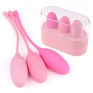 Kulki waginalne silikonowe Toyz4lovers różowe do Kegla 3 szt 15,5 cm