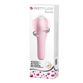 Mini wibrator Pretty Love Burke silikonowy różowy USB 4 wibracje 4 obroty
