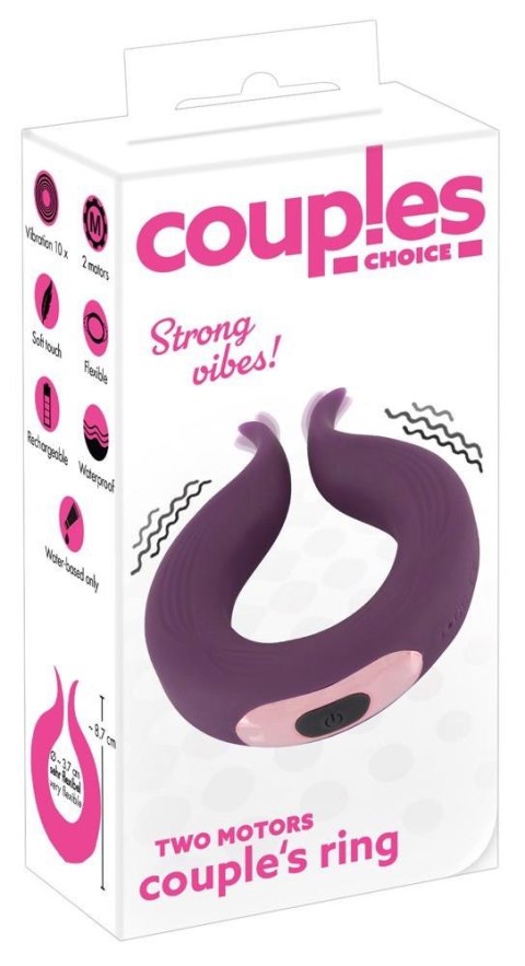 Pierścień erekcyjny wibrujący Couples Choice dwa silniki silikonowy USB