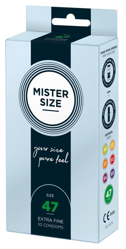Prezerwatywy cienkie Mister Size 47 mm wegańskie 10 szt.