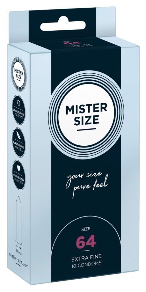 Prezerwatywy wegańskie Mister Size 64mm cienkie 22cm 10 szt