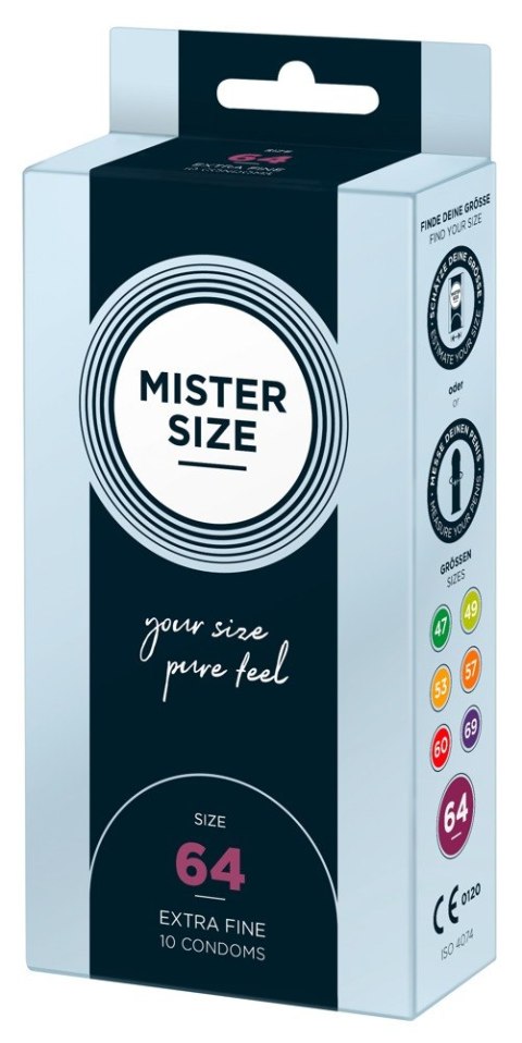Prezerwatywy wegańskie Mister Size 64mm cienkie 22cm 10 szt