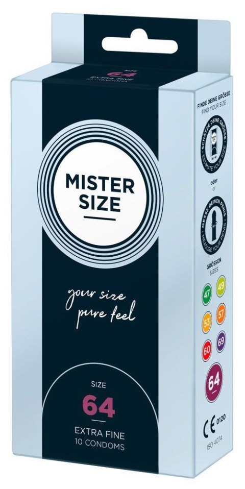 Prezerwatywy wegańskie Mister Size 64mm cienkie 22cm 10 szt