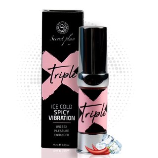 Żel Triple X 3w1 unisex chłodzący rozgrzewający wibrujący Secret Play 15ml