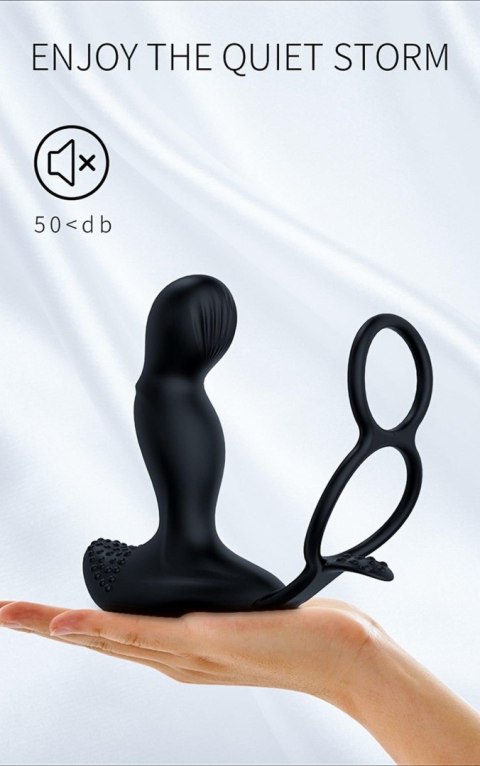 Masażer prostaty silikonowy z pilotem i grzaniem 12,5 cm czarny