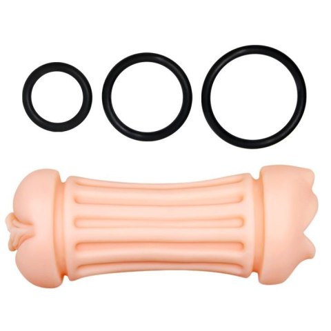 Podwójny masturbator Crazy Bull Nancy prążkowany realistyczny