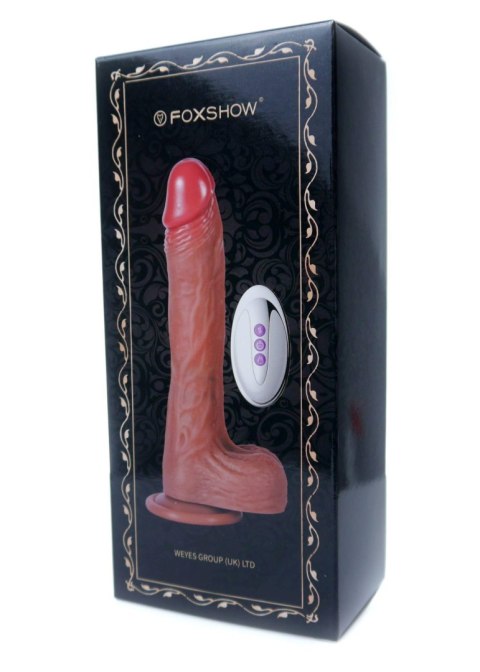 Realistyczny wibrator Fox rotacyjny teleskopowy z ogrzewaniem 21cm USB