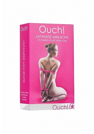 Japońska mini lina bondage Ouch różowa 1,5m nylonowa