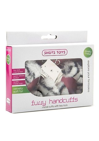 Kajdanki futrzane zebra ShotsToys