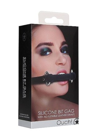 Knebel bitowy silikonowy Ouch czarny 12,5 cm