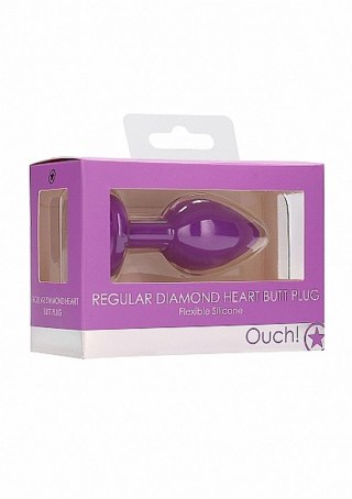 Korek analny Diamond Heart Ouch! fioletowy