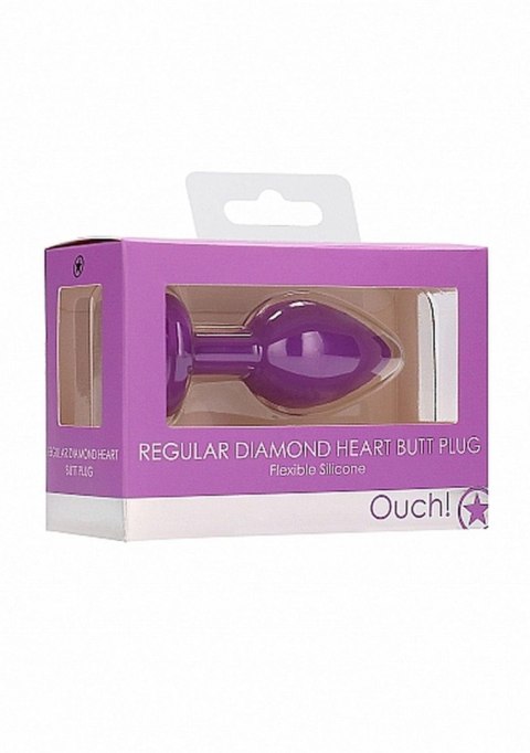 Korek analny Diamond Heart Ouch! fioletowy