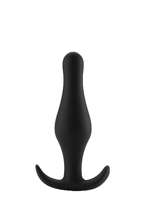 Korek analny z rączką ShotsToys silikonowy mały czarny 9 5 cm