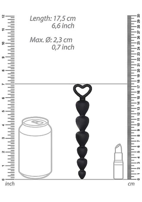 Kuleczki analne silikonowe ShotsToys czarne 15 cm