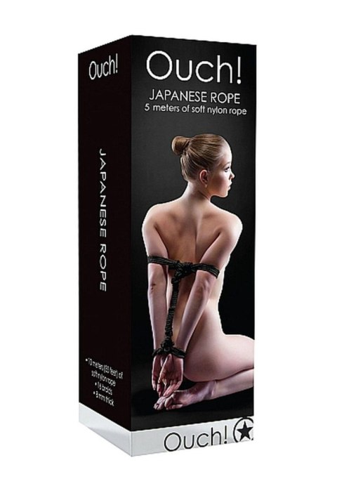 Lina bondage Ouch! nylonowa czarna 5 m