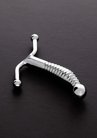 Masażer prostaty prążkowany Steel ze stali nierdzewnej 16 cm