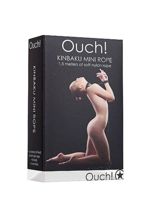 Mini lina Kinbaku Ouch! 1,5m czarna nylonowa 6mm