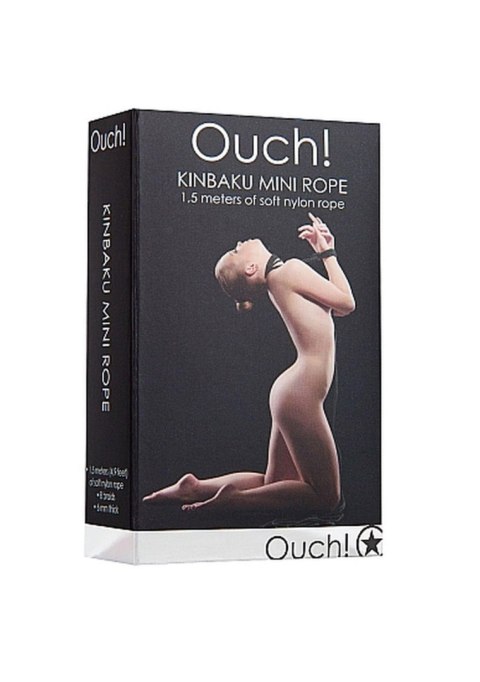 Mini lina Kinbaku Ouch! 1,5m czarna nylonowa 6mm