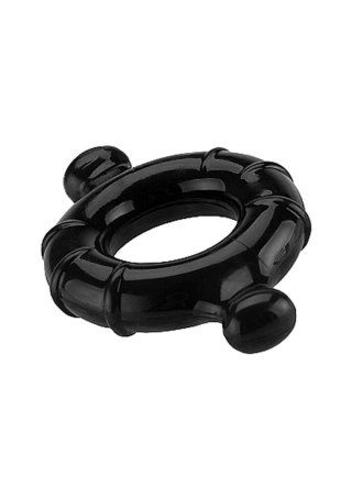 Pierścień erekcyjny Gummy Ring ShotsToys TPE duży czarny