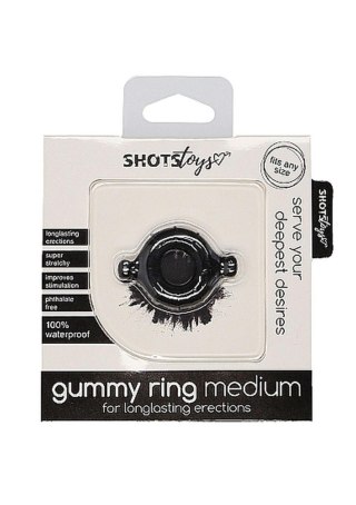 Pierścień erekcyjny ShotsToys TPE średni czarny