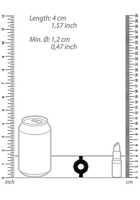Pierścień erekcyjny ShotsToys TPE średni czarny